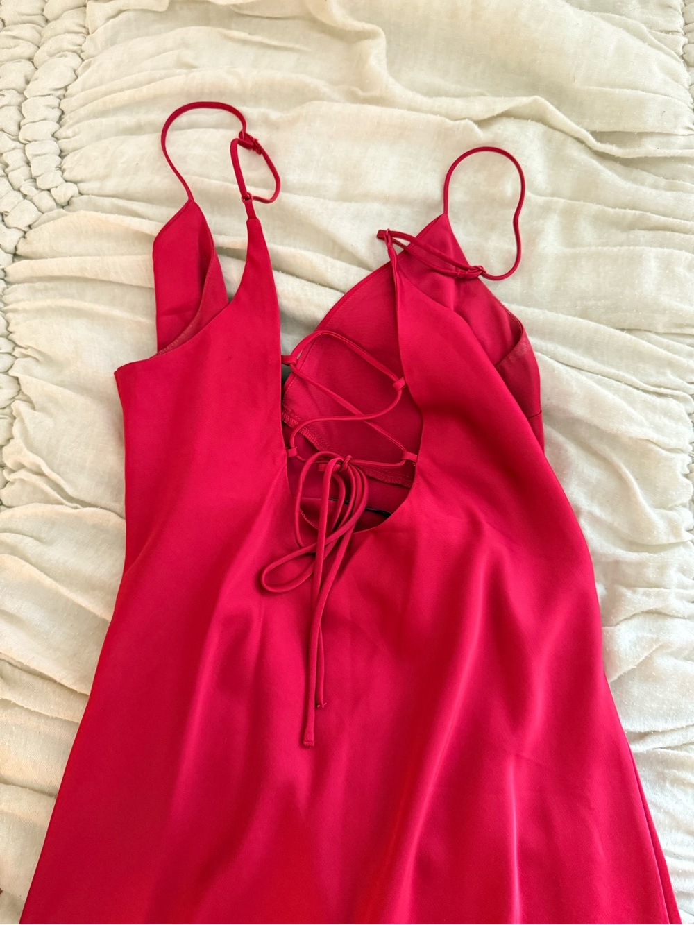 Abercrombie and Fitch Sz Medium Hot Pink Slip Dress - Picture 3 of 4